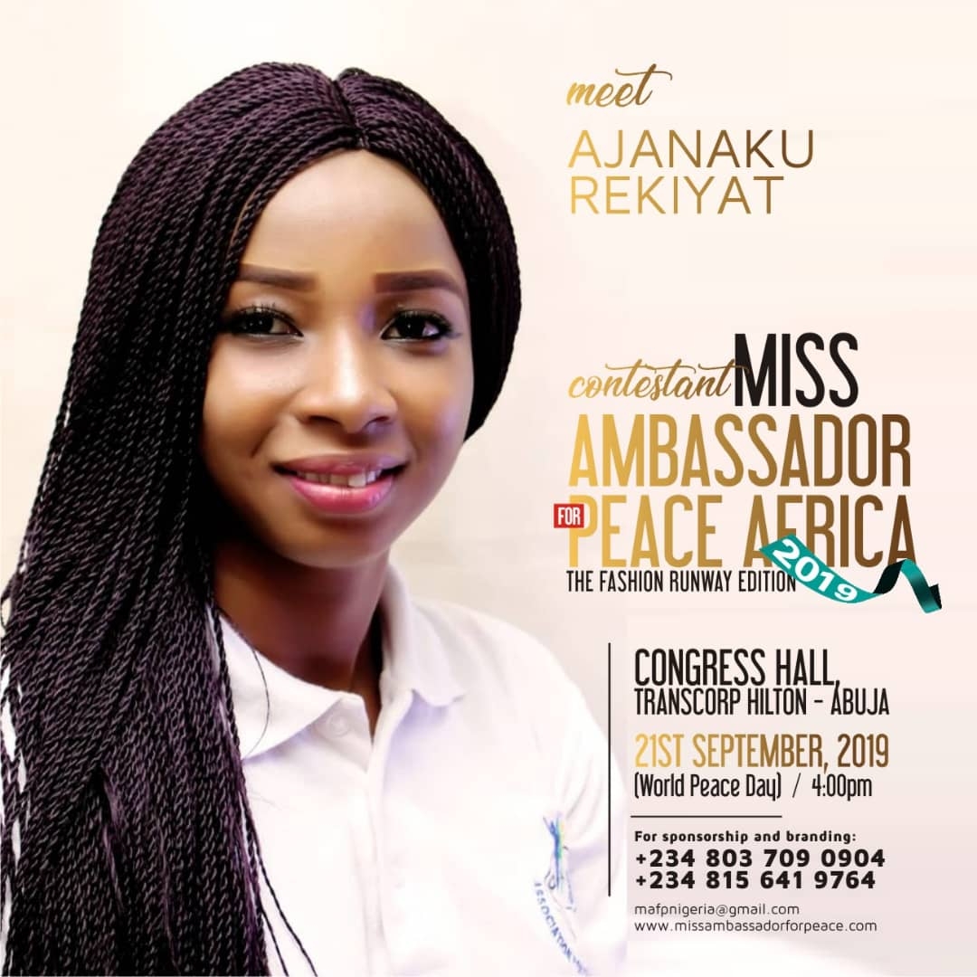 Credivote -miss ambassador for peace africa - ajanaku rekiyat