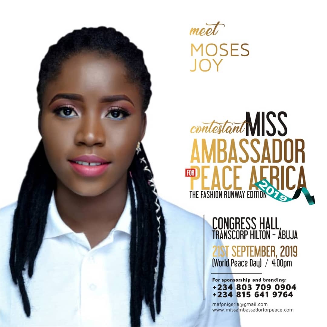 Credivote -miss ambassador for peace africa - moses joy